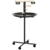 PawHut Portable Bird Play Stand with Feeder Bowls and Wheels