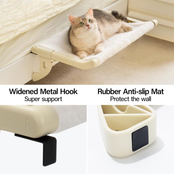 MEWOOFUN Adjustable Cat Window Perch with Removable Cover