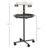 PawHut Portable Bird Play Stand with Feeder Bowls and Wheels