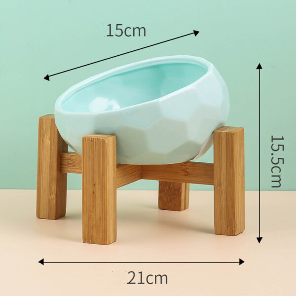 Ceramic Pet Bowl with Oblique Mouth for Cats and Dogs