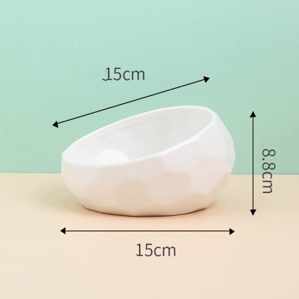 Ceramic Pet Bowl with Oblique Mouth for Cats and Dogs