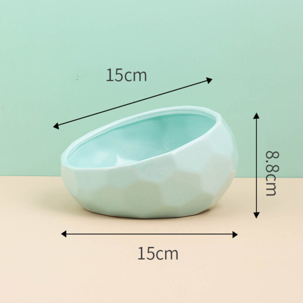 Ceramic Pet Bowl with Oblique Mouth for Cats and Dogs