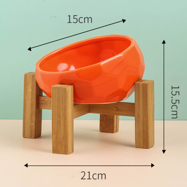 Ceramic Pet Bowl with Oblique Mouth for Cats and Dogs