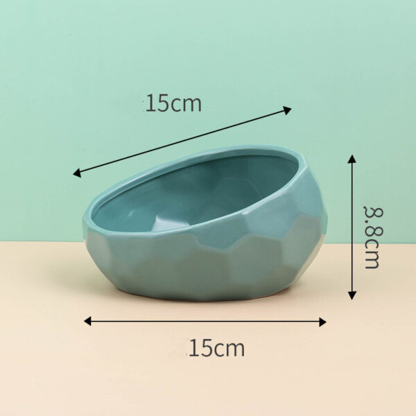 Ceramic Pet Bowl with Oblique Mouth for Cats and Dogs