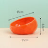 Ceramic Pet Bowl with Oblique Mouth for Cats and Dogs