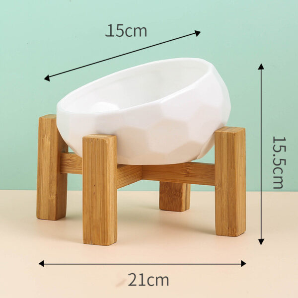 Ceramic Pet Bowl with Oblique Mouth for Cats and Dogs