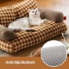 MEWOOFUN Fluffy Cat & Dog Bed - Washable, Non-Slip, 26x19x13", Brown