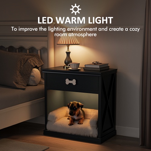 Vintage Small Locker with LED Lights and Built-in Pet Bed