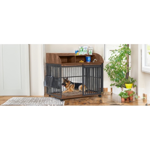 2390553a-2abc-4e51-80d3-d205090c6677.jpg Multifunctional Wooden Dog Kennel for Medium and Large Dogs