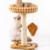 MEWOOFUN Cat Scratching Post with Bed and Ball Track Toys