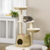 PawHut 47" Cat Tree - Climbing Tower with Bed, Condo & Scratch Posts