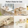 MEWOOFUN Adjustable Cat Window Perch with Removable Cover