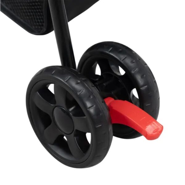 Foldable Pet Stroller for Small Dogs and Cats with Storage Basket
