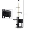 PawHut Floor-to-Ceiling Cat Tree with Condo and Scratch Posts