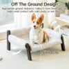 MEWOOFUN Elevated Plush Cat Bed - Non-Slip, Washable Pet Sofa, 44 lbs Capacity