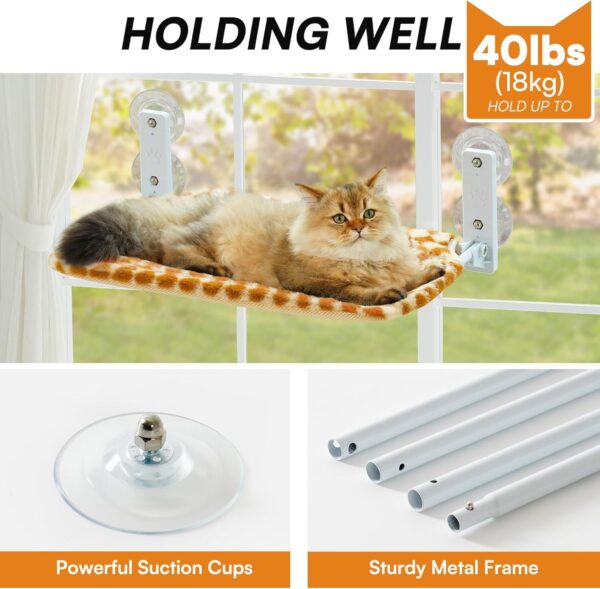 MEWOOFUN Cat Window Hammock with Steel Frame and Suction Cups