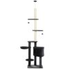 PawHut Floor-to-Ceiling Cat Tree with Condo and Scratch Posts