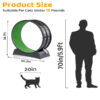 Black PP Cat Treadmill - Splicing Design with Green Carpet, 10kg Capacity