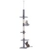 PawHut 9' Adjustable Height Floor-To-Ceiling Vertical Cat Tree