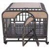 46in Heavy Duty Dog Crate with Trays and Wheels for Anxious Dogs