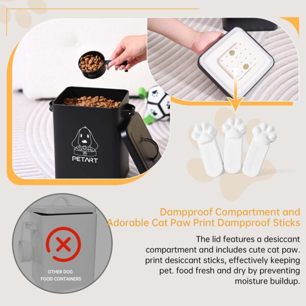 Metal Pet Food Storage Container with Spoon and Desiccant