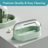 MEWOOFUN Hamster Sand Bath Set, Dual-Use Bowl & Container, Green