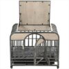 46in Heavy Duty Dog Crate with Trays and Wheels for Anxious Dogs