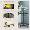PawHut Portable Bird Play Stand with Feeder Bowls and Wheels
