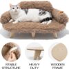 MEWOOFUN Elevated Cat Bed - Wooden Pet Sofa with Washable Cover, 26"