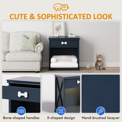 Vintage Small Locker with LED Lights and Built-in Pet Bed