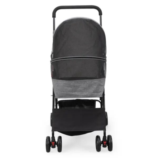Foldable Pet Stroller for Small Dogs and Cats with Storage Basket