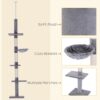 PawHut 9' Adjustable Height Floor-To-Ceiling Vertical Cat Tree