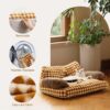 MEWOOFUN Fluffy Cat & Dog Bed - Washable, Non-Slip, 26x19x13", Brown