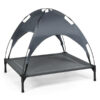 35.5x32 Inch Dog Bed with UV-Resistant Canopy for Outdoor Use