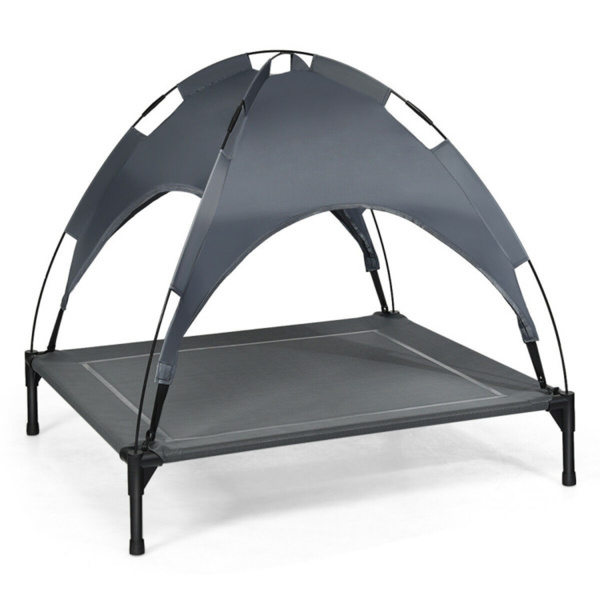 35.5x32 Inch Dog Bed with UV-Resistant Canopy for Outdoor Use