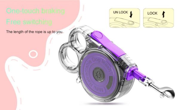 Mini Retractable Dog Leash for Small Pets Outdoor Use
