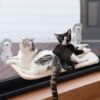 MEWOOFUN Foldable Cat Window Perch with Removable Mat