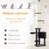 PawHut Floor-to-Ceiling Cat Tree with Condo and Scratch Posts