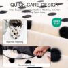 MEWOOFUN 23" Donut Cat Bed – Washable Fluffy Pet Bed, Black Dot