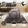 46in Heavy Duty Dog Crate with Trays and Wheels for Anxious Dogs