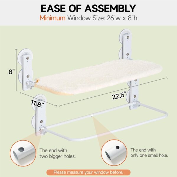 MEWOOFUN Foldable Cat Window Perch with Removable Mat