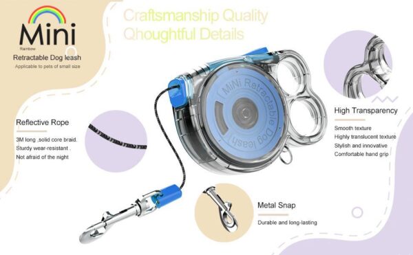 Mini Retractable Dog Leash for Small Pets Outdoor Use