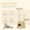 PawHut 47" Cat Tree - Climbing Tower with Bed, Condo & Scratch Posts