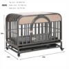 46in Heavy Duty Dog Crate with Trays and Wheels for Anxious Dogs