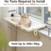 MEWOOFUN Adjustable Cat Window Perch with Removable Cover