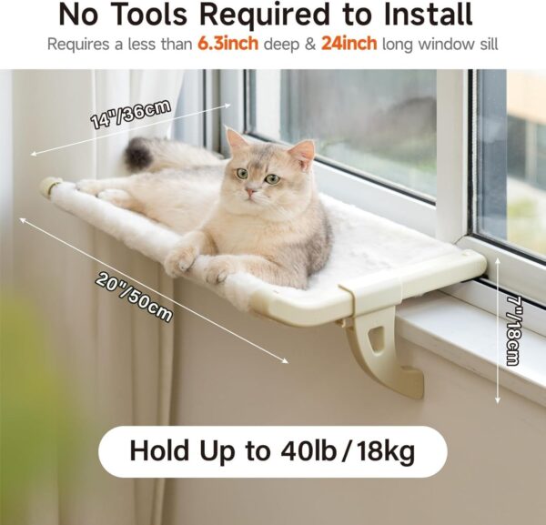 MEWOOFUN Adjustable Cat Window Perch with Removable Cover