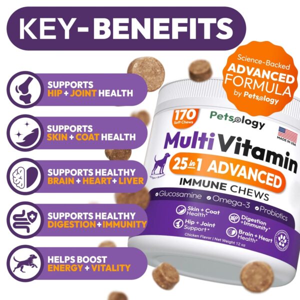 Dog Multivitamin Chews with Glucosamine for Joint and Overall Health