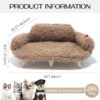 MEWOOFUN Elevated Cat Bed - Wooden Pet Sofa with Washable Cover, 26"