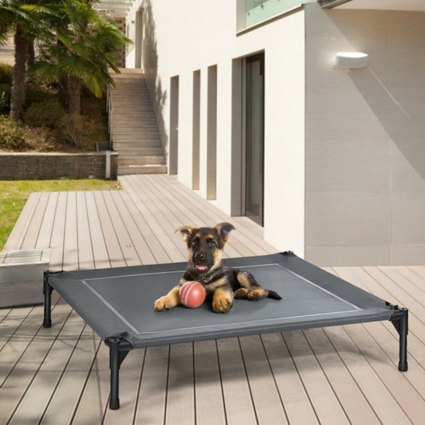 35.5x32 Inch Dog Bed with UV-Resistant Canopy for Outdoor Use