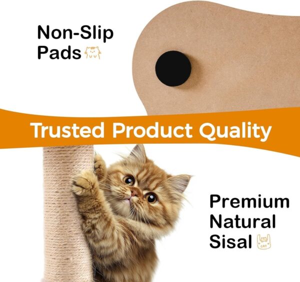 MEWOOFUN Cat Scratching Post with Bed and Ball Track Toys